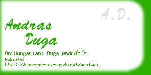 andras duga business card